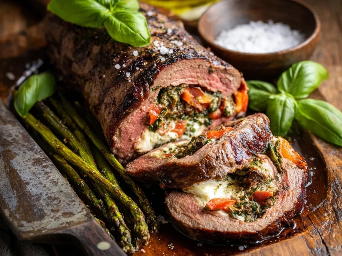 Rustic Italian Stuffed Flank Steak: Hearty Dinner - Image 1