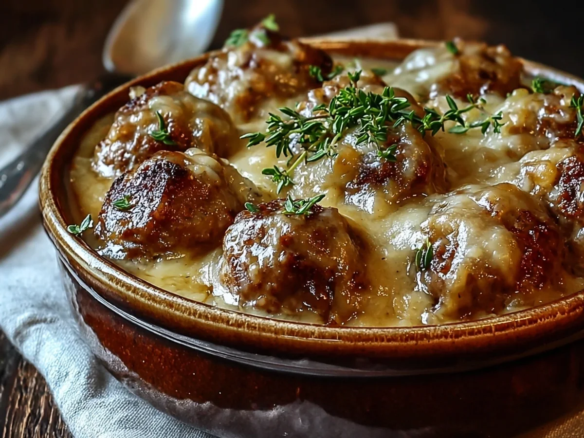 Savory Crock Pot French Onion Meatballs for Dinner - Image 2