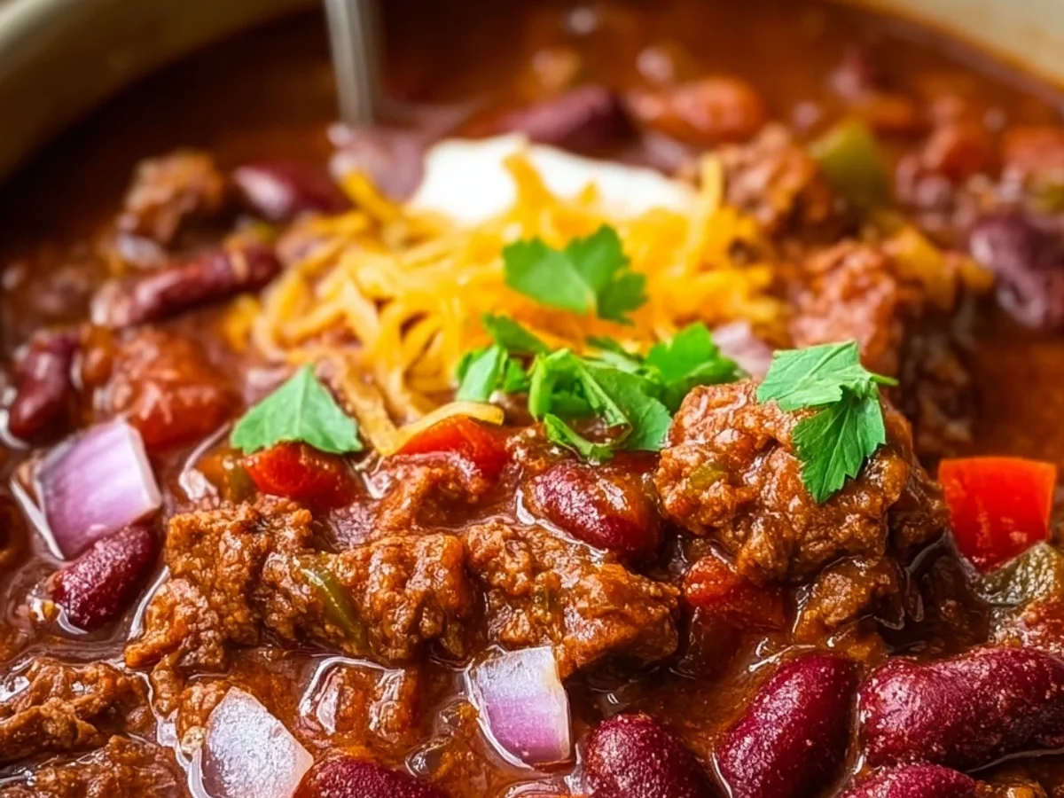Slow Cooker Beef Chili: Easy Hearty Dinner Recipe - Image 1