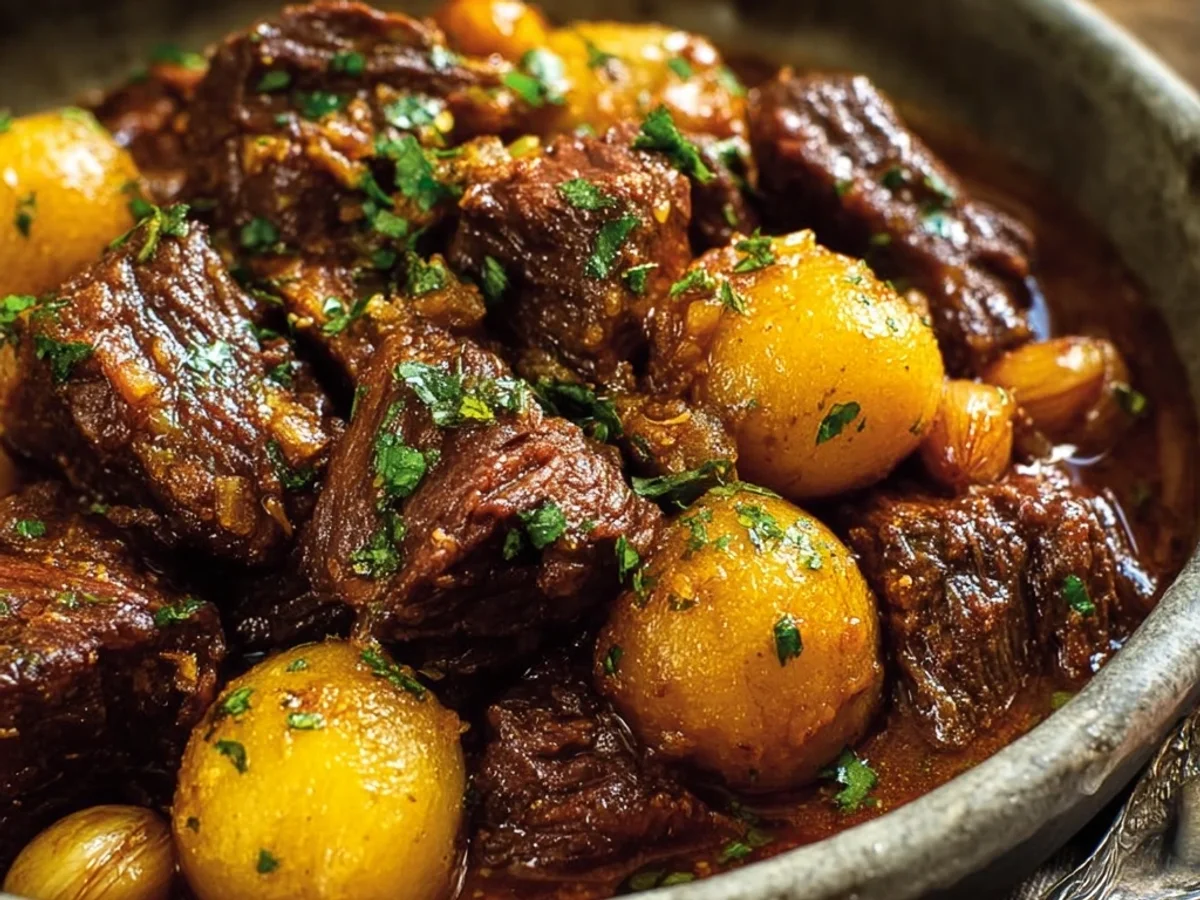 Slow Cooker Garlic Beef Potatoes for Effortless Dinners - Image 1