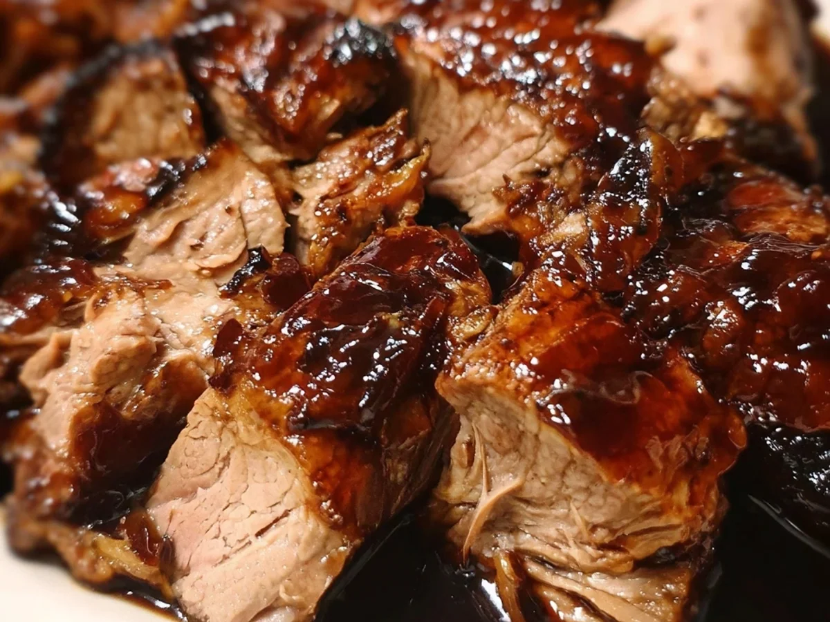 Slow Cooker Lamb Tenderloin with Brown Sugar Balsamic Glaze - Image 1