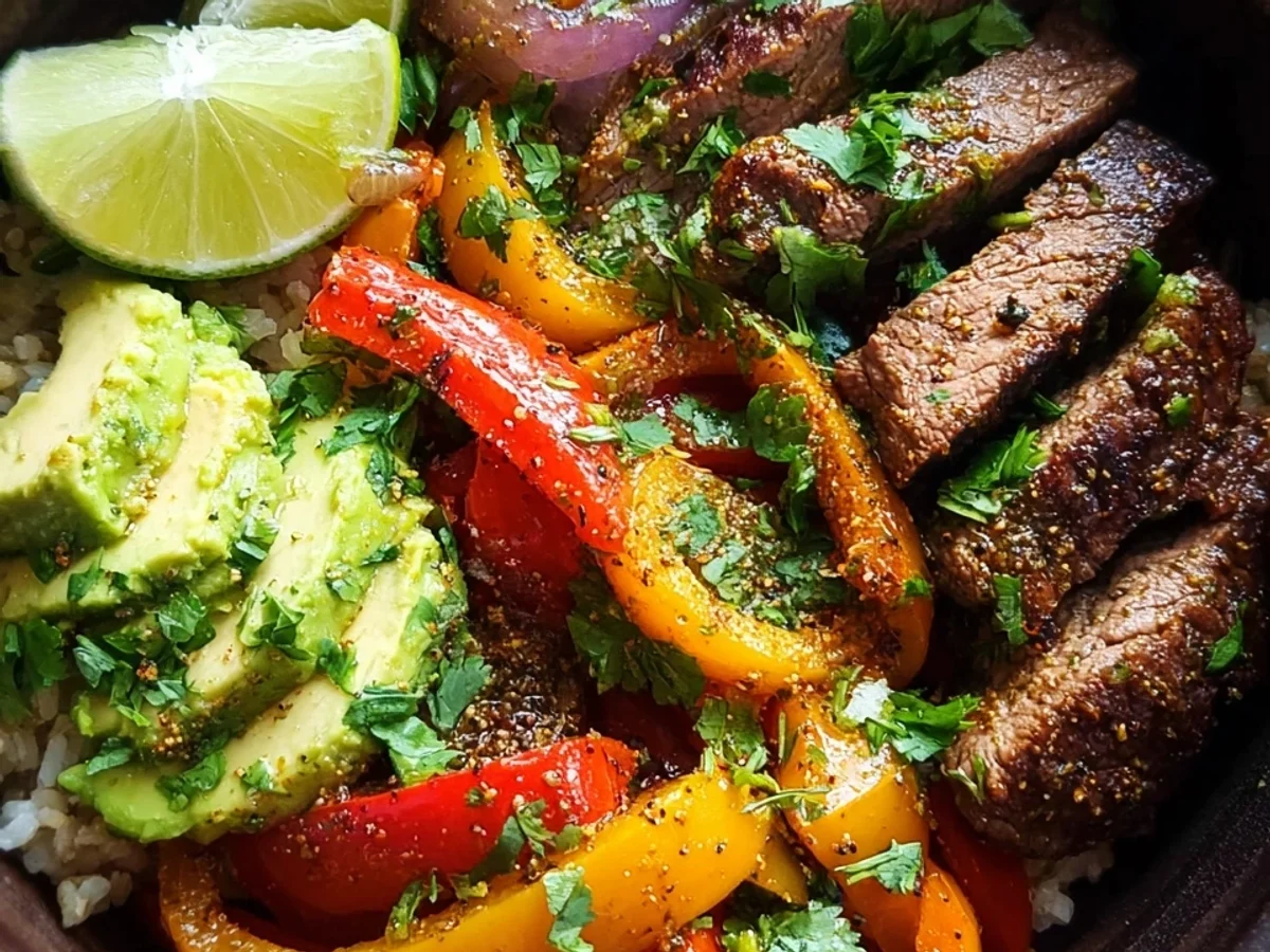 Smoky Low Carb Steak Fajita Bowl: Quick Keto Dinner - Image 1