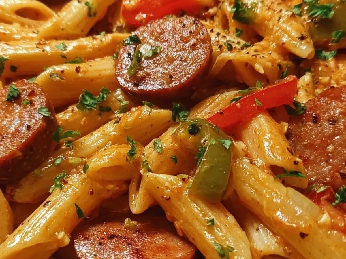 Spicy Cajun Turkey Sausage One-Pot Pasta - Image 2