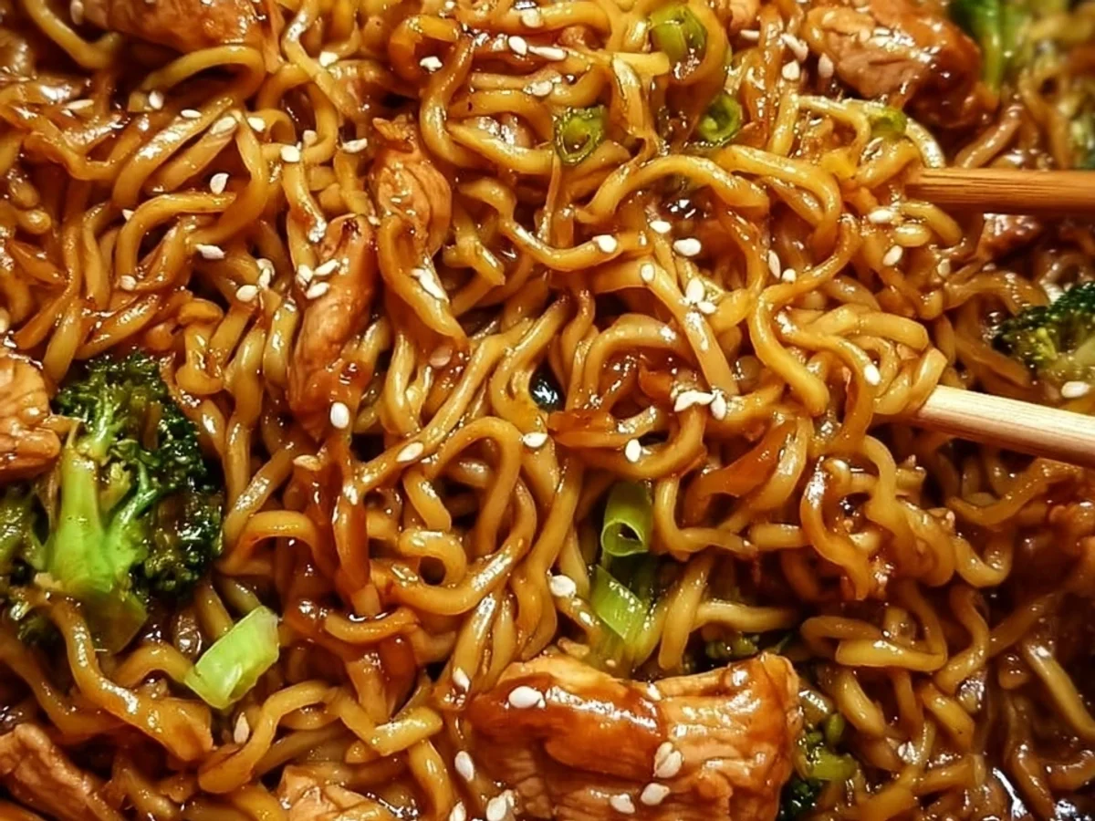 Sticky Garlic Chicken Noodles: Quick Asian Dinner - Image 2