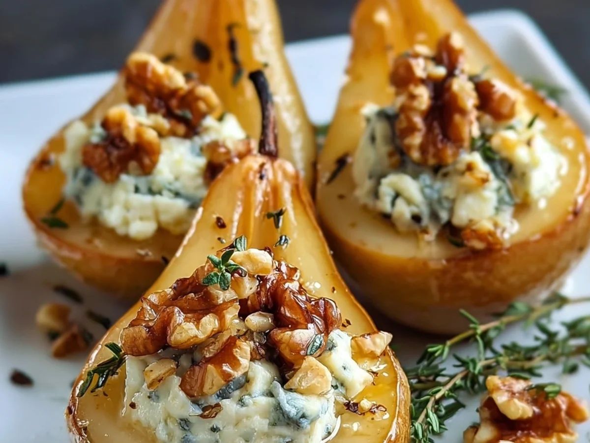 Sweet & Savory Blue Cheese Stuffed Pears Appetizer - Image 1
