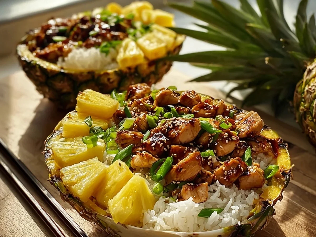 Sweet & Savory Teriyaki Chicken Pineapple Bowls - Image 1