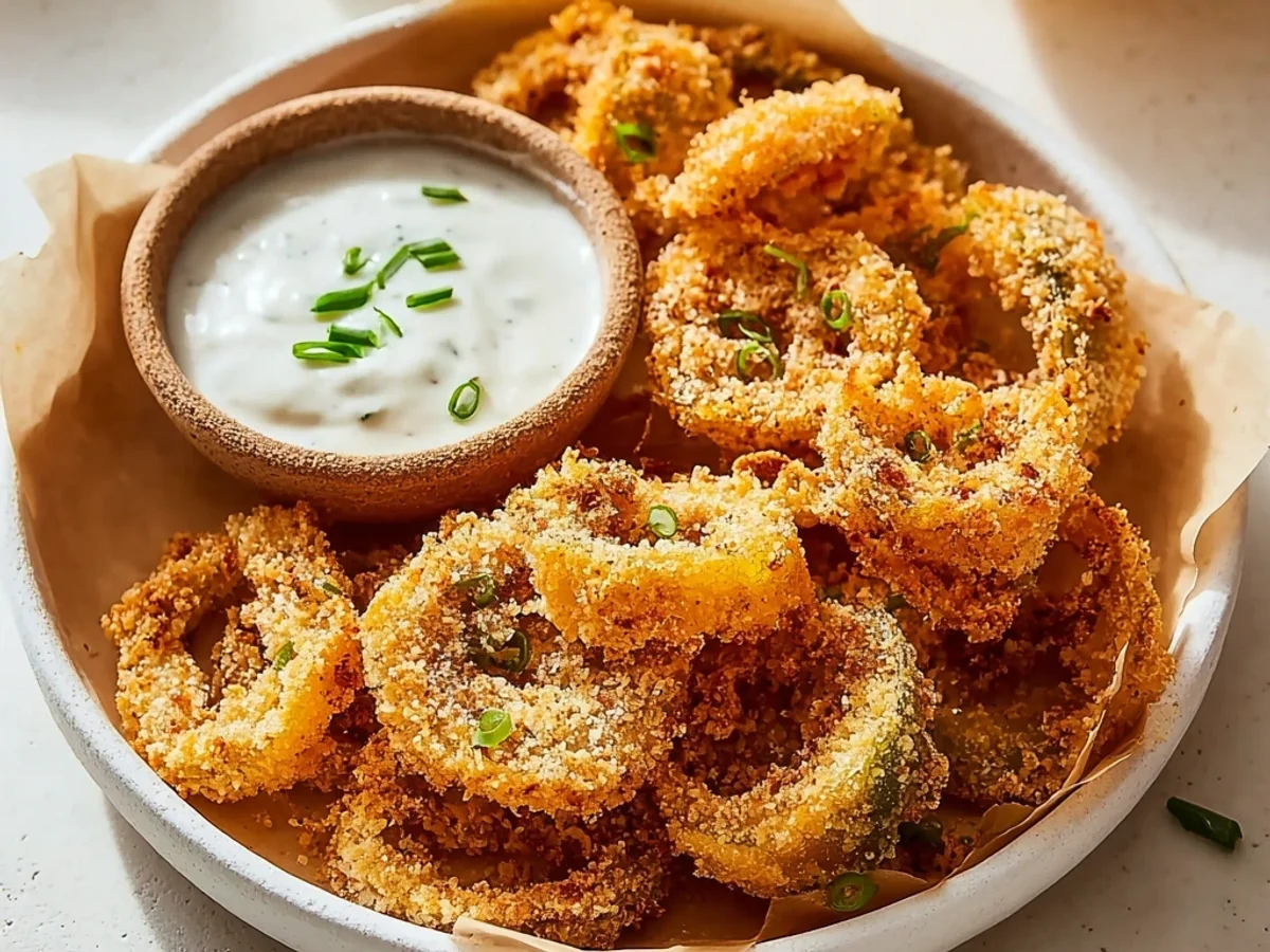 Tangy Crispy Air Fryer Banana Pepper Coins for Snacking - Image 1