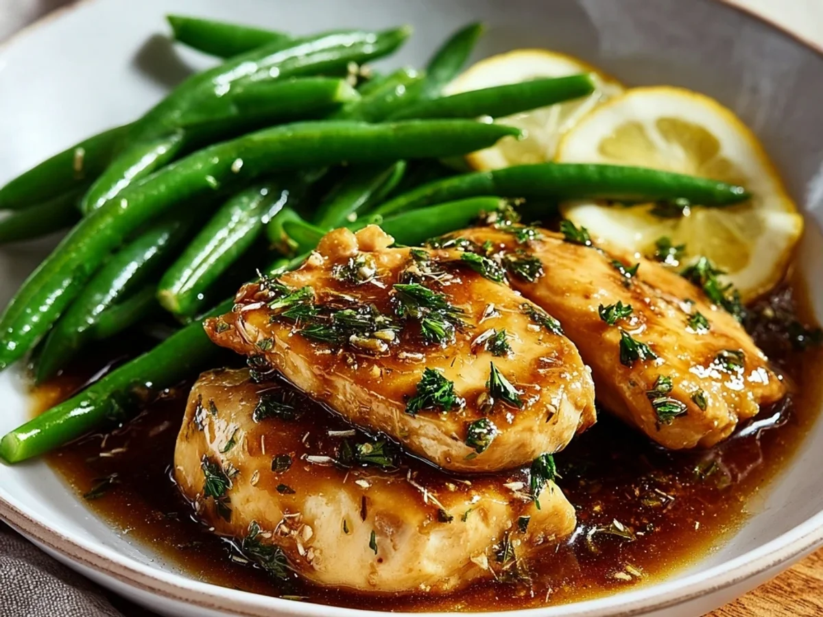 Tangy Lemon Garlic Chicken with Green Beans - Image 1