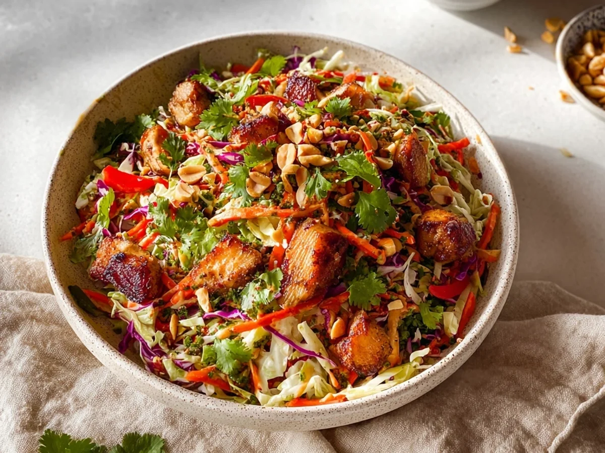 Tangy Peanut Chicken Crunch Salad Recipe for Weeknights - Image 1
