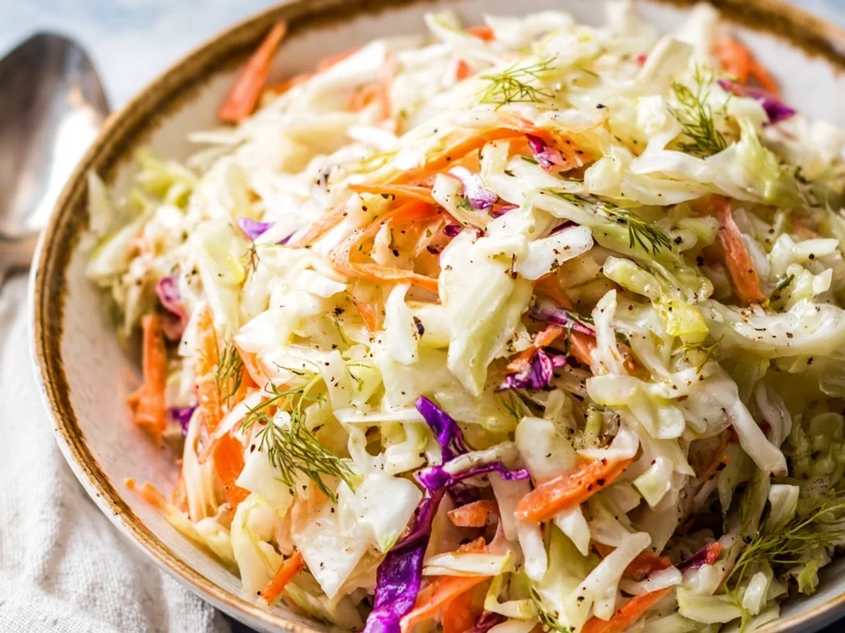 Tangy Sweet Vinegar Coleslaw: A Family Favorite Side - Image 1