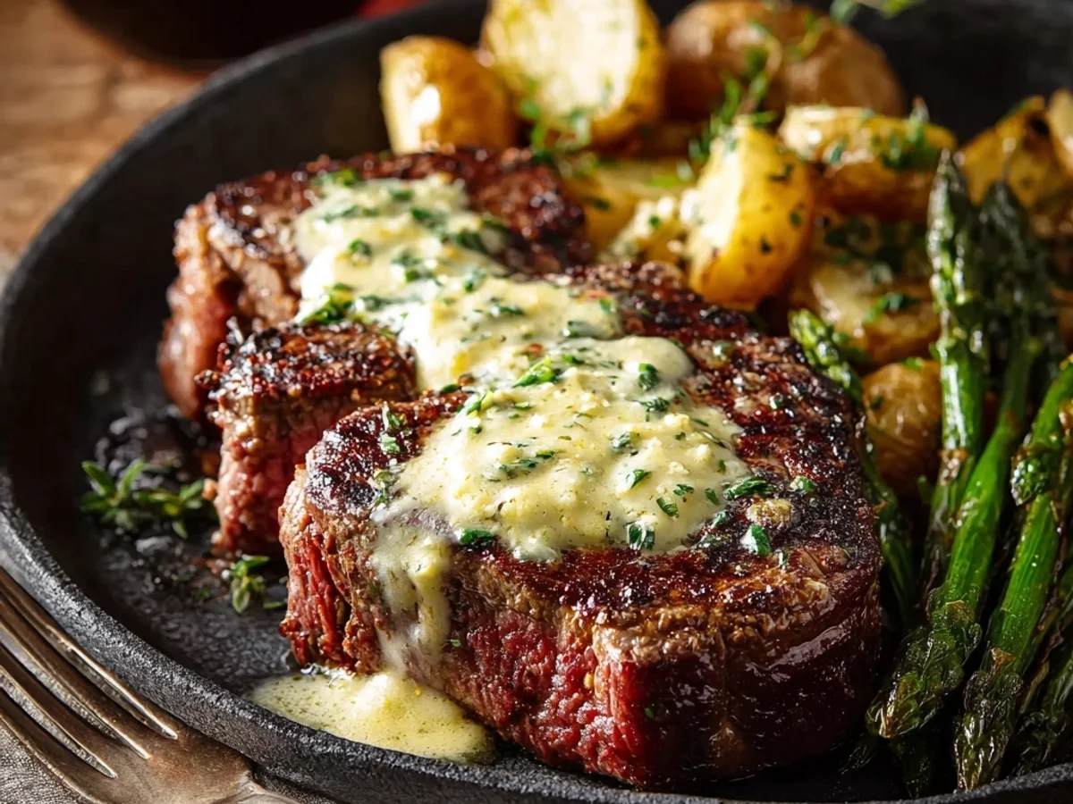 Tender Garlic Butter Steak with Creamy Parmesan Sauce - Image 2