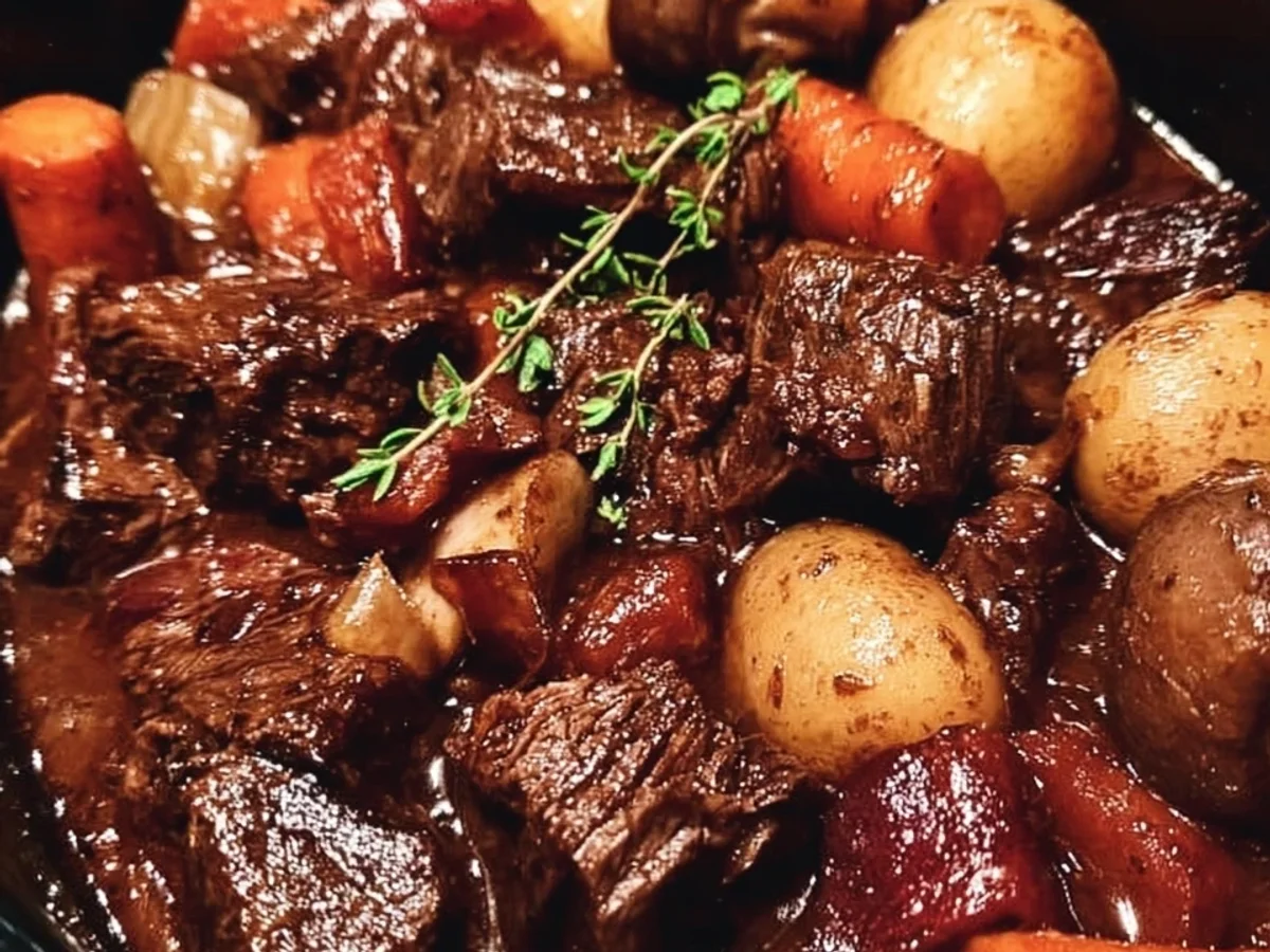 Tender Slow Cooker Beef Bourguignon - Image 1