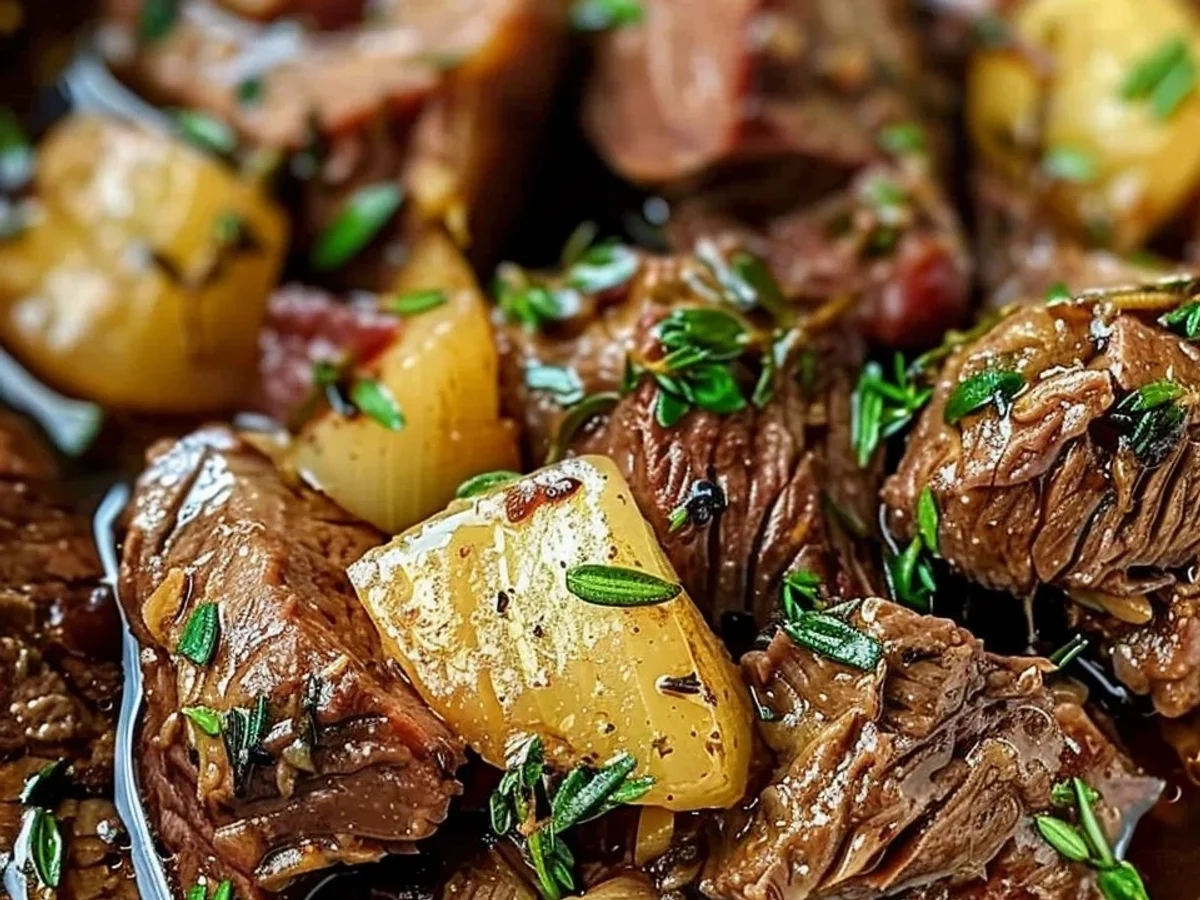 Tender Slow Cooker Garlic Butter Beef for Easy Dinners - Image 1