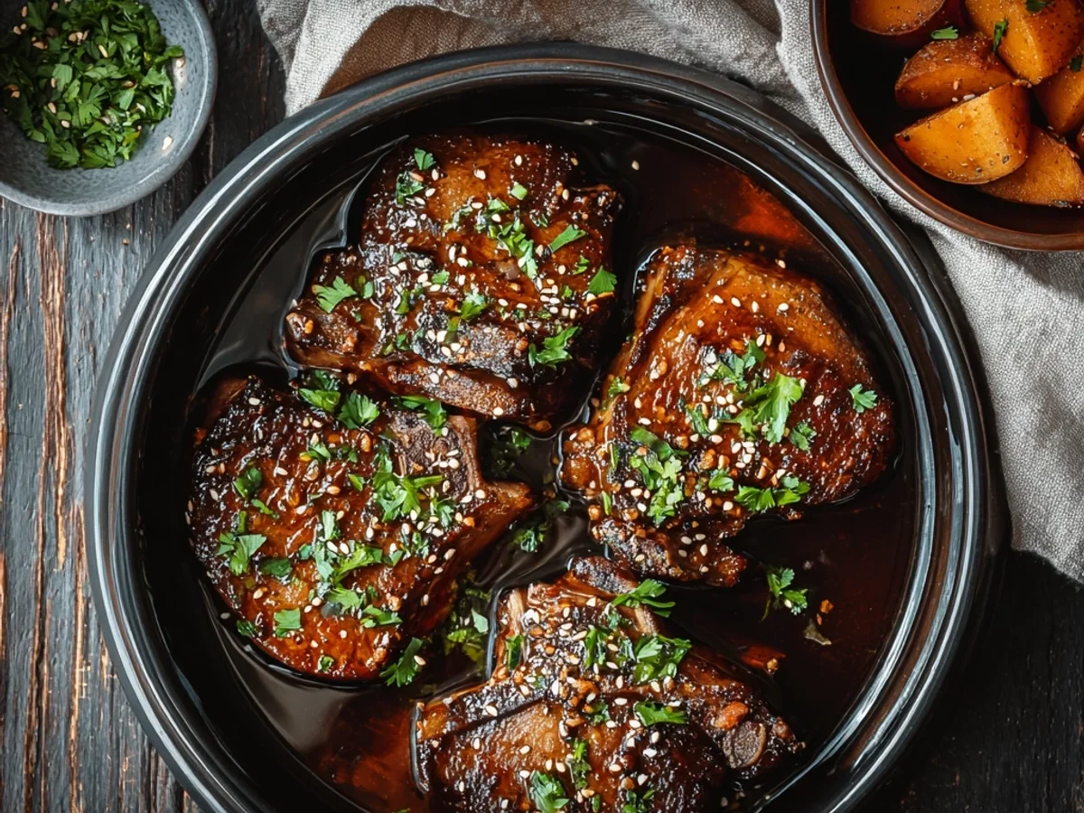 Tender Slow Cooker Honey Garlic Lamb Chops - Image 1