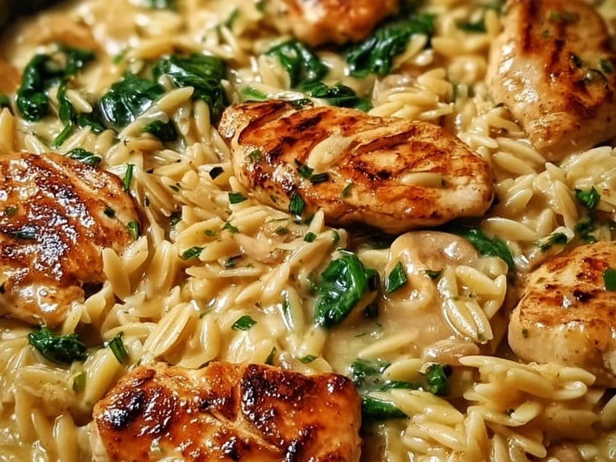 Velvety Chicken Orzo: Quick Weeknight Dinner Recipe - Image 1