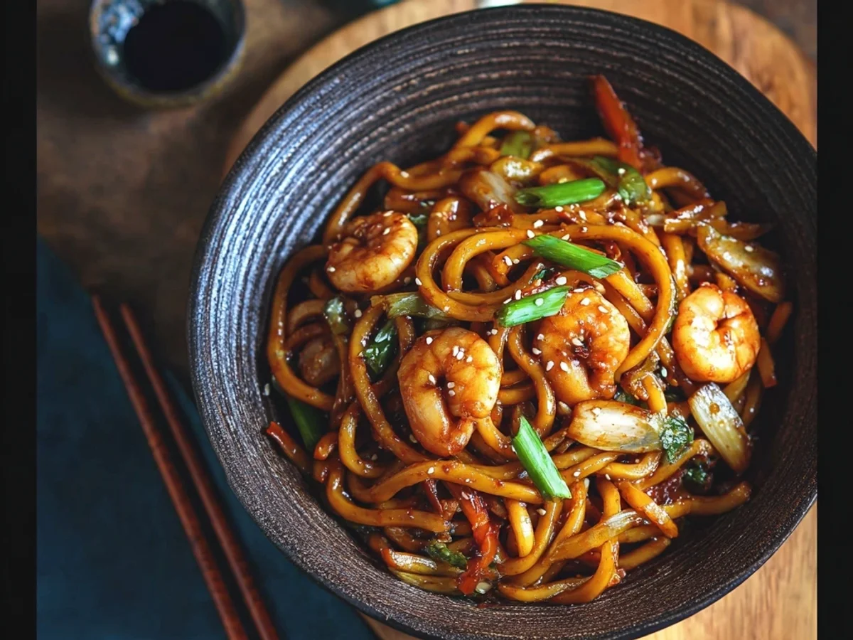 Yaki Udon with Shrimps: Quick & Flavorful Weeknight Dish - Image 2
