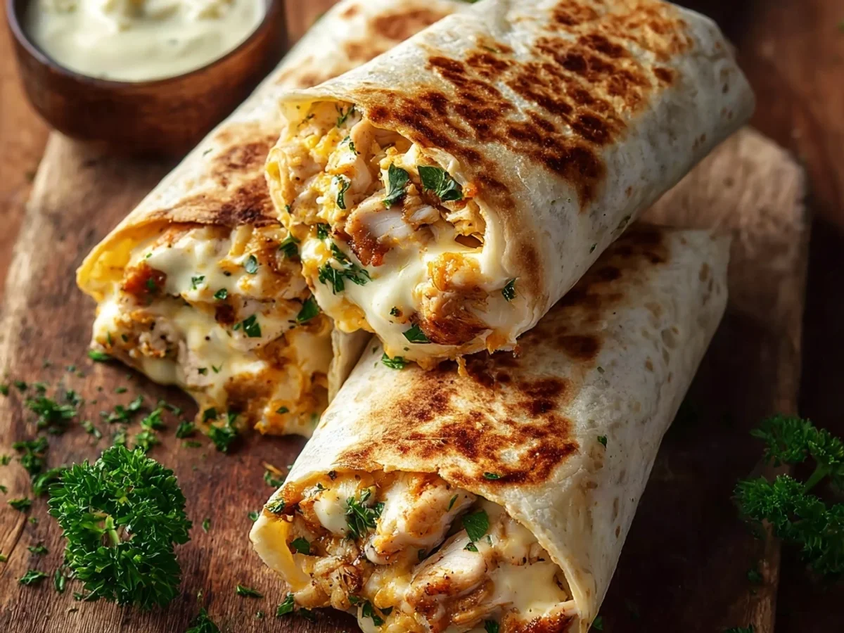 Cheesy Garlic Chicken Wraps: Fast & Flavorful - Featured Image