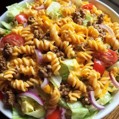 Classic Big Mac Pasta Salad: Ground Beef & Creamy