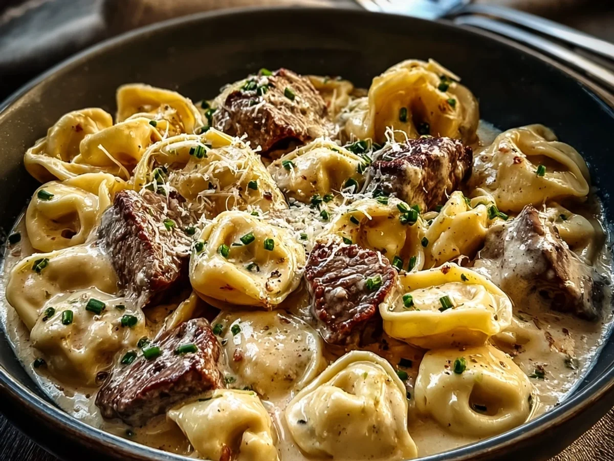 Cracked Garlic Steak Tortellini: Rich Creamhouse Sauce - Featured Image