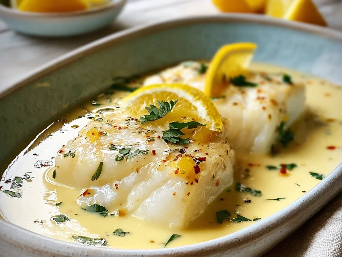 Creamy Baked Cod in Coconut Lemon Sauce - Featured Image