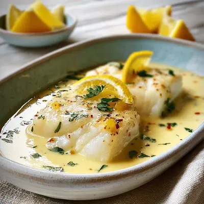 Creamy Baked Cod in Coconut Lemon Sauce