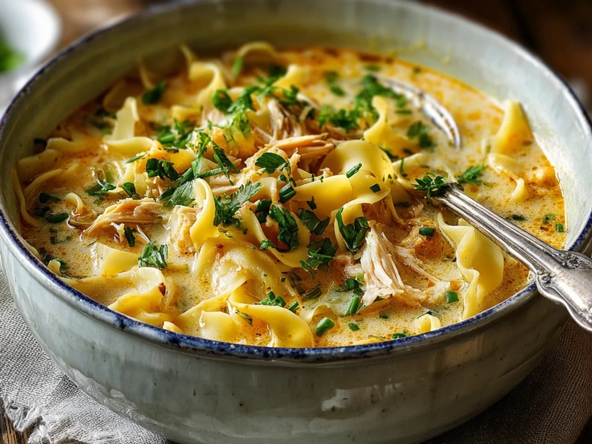 Creamy Crack Chicken Noodle Soup: A Rich Comfort Bowl - Featured Image