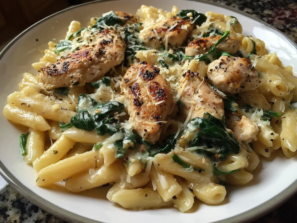 Creamy High-Protein Garlic Parmesan Chicken Pasta - Featured Image