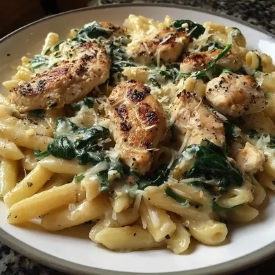Creamy High-Protein Garlic Parmesan Chicken Pasta