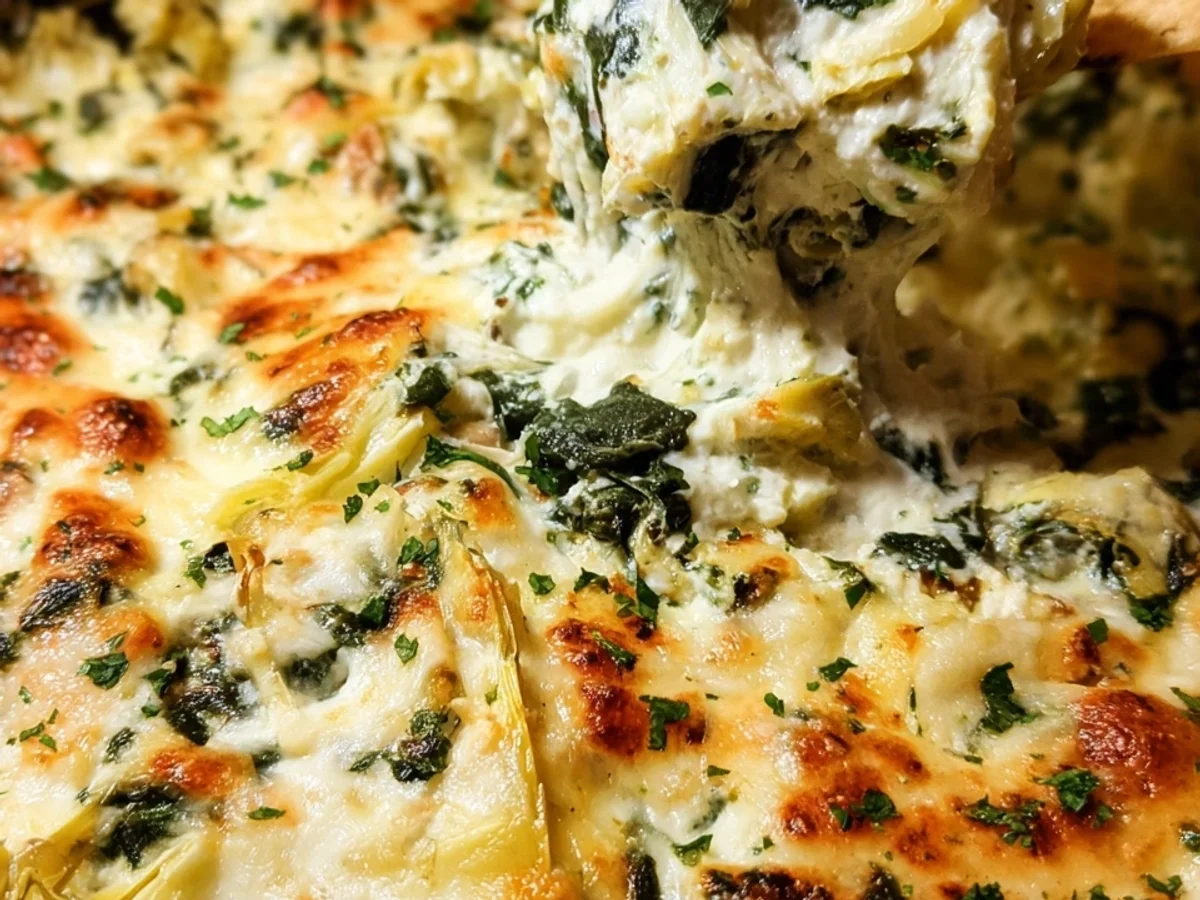 Creamy Hot Spinach Artichoke Dip Recipe - Featured Image