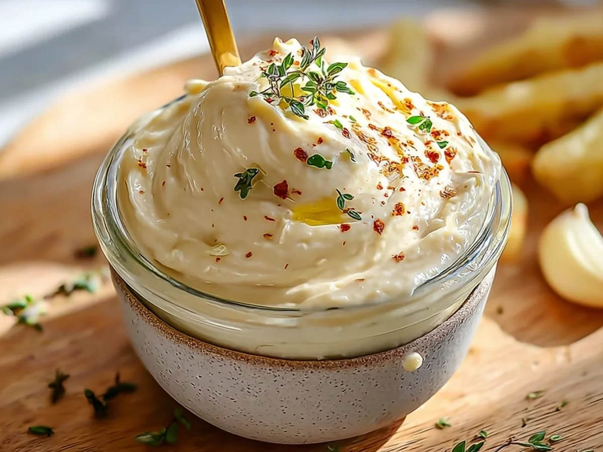 Creamy Roasted Garlic Aioli Sauce: Easy & Flavorful - Featured Image