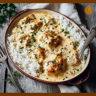 Creamy Smothered Chicken & Rice One-Pan Wonder