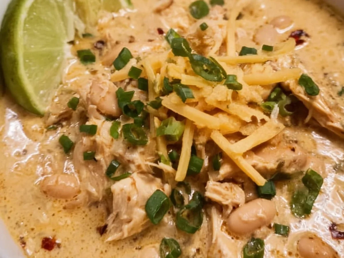 Creamy White Chicken Chili with Cream Cheese - Featured Image