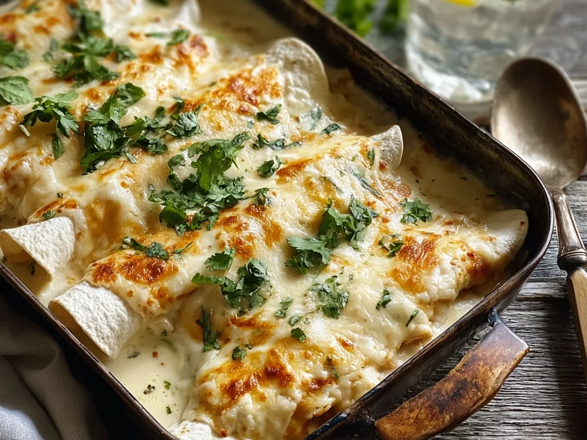 Creamy White Chicken Enchiladas Recipe - Featured Image