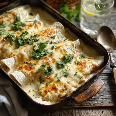 Creamy White Chicken Enchiladas Recipe