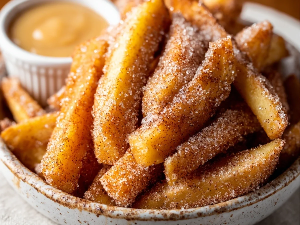 Crispy Air Fryer Apple Fries with Cinnamon Sugar - Featured Image