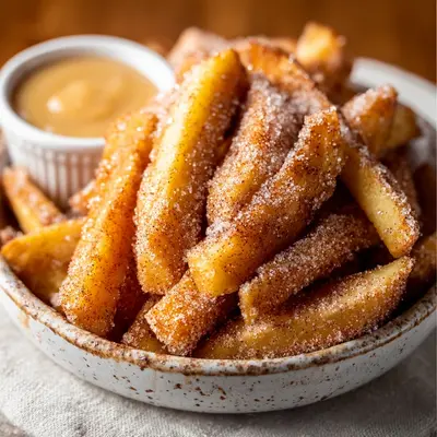 Crispy Air Fryer Apple Fries with Cinnamon Sugar