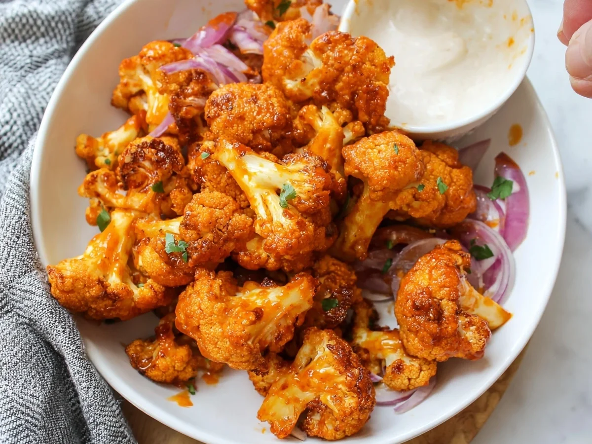 Crispy Air Fryer Cauliflower Wings with Honey Sriracha - Featured Image
