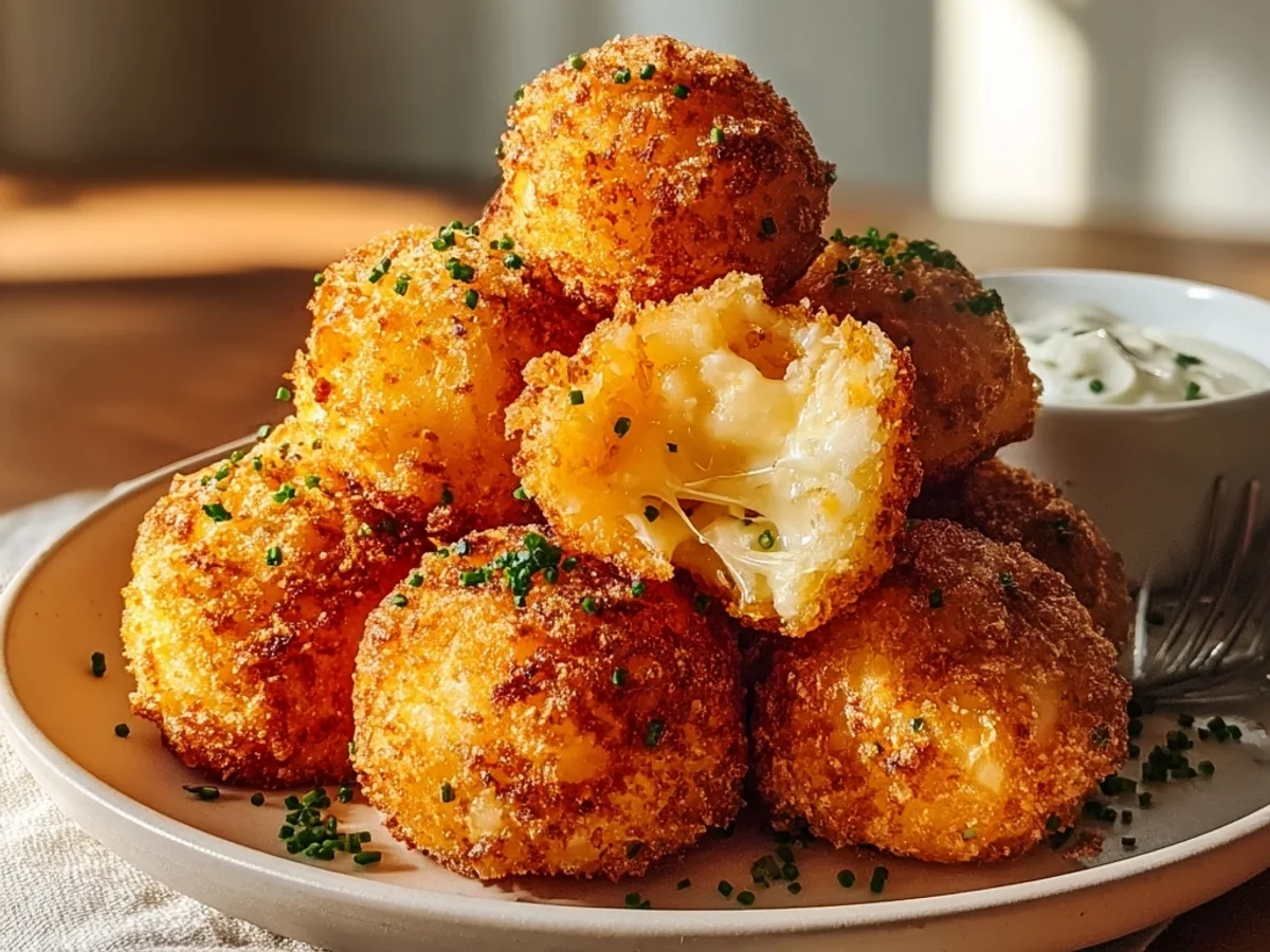 Crispy Air Fryer Cheesy Mashed Potato Balls - Featured Image