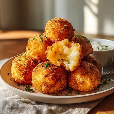 Crispy Air Fryer Cheesy Mashed Potato Balls
