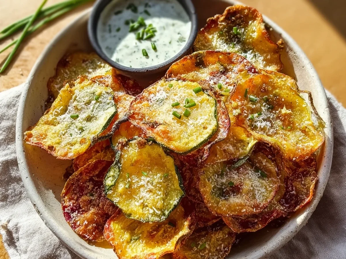 Crispy Air Fryer Parmesan Veggie Chips You'll Love - Featured Image