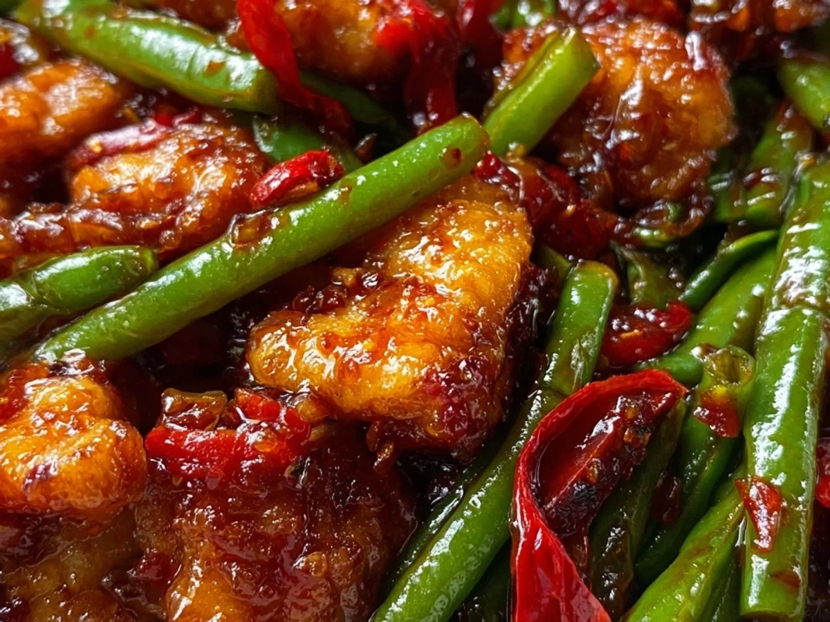 Crispy Sweet Chili Chicken Stir Fry with Green Beans - Featured Image