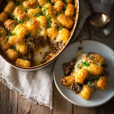 Crispy Tater Tot Casserole with Hearty Ground Beef