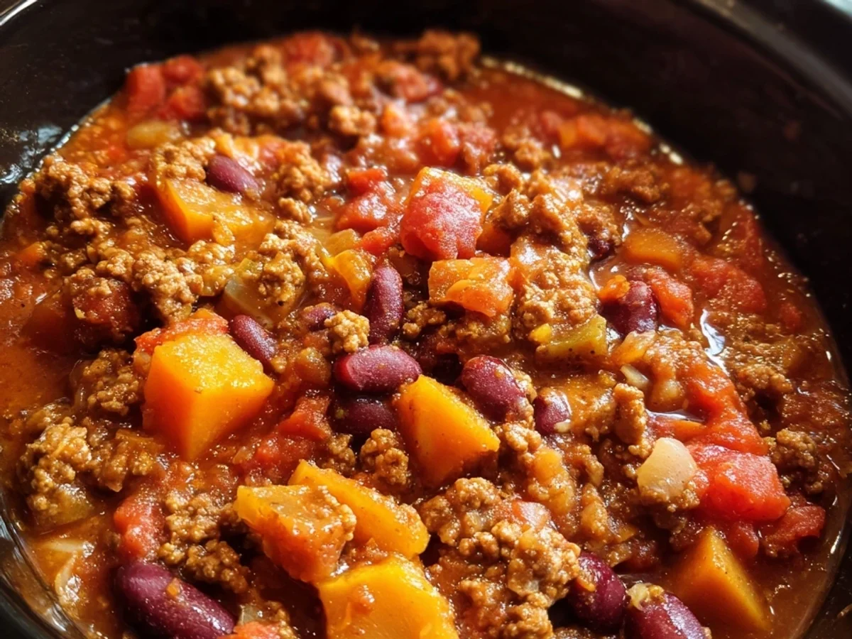 Crock Pot Pumpkin Chili Recipe - Featured Image