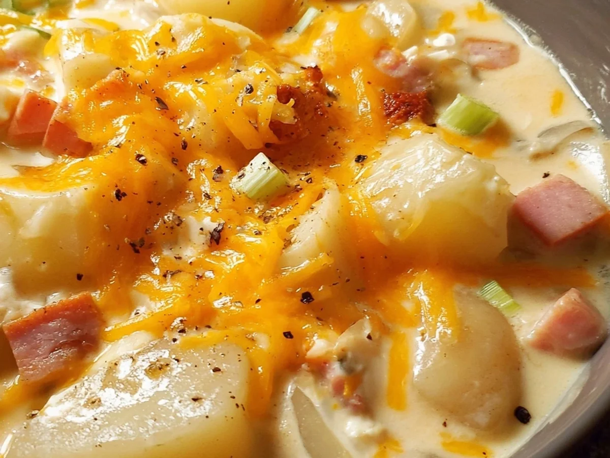 Crockpot Potato Soup with Turkey Ham: Hearty & Creamy - Featured Image