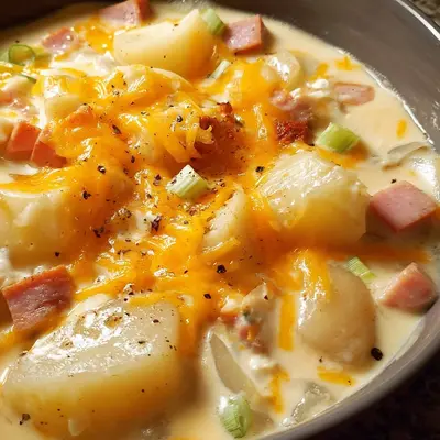 Crockpot Potato Soup with Turkey Ham: Hearty & Creamy