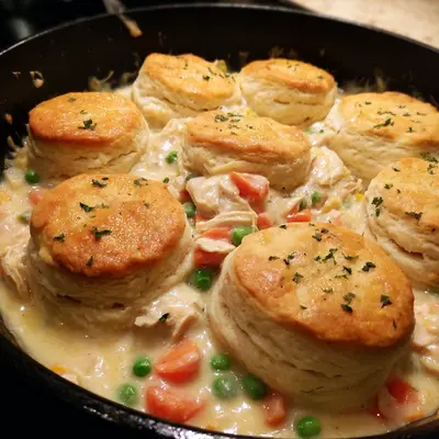 Easy Chicken Pot Pie with Biscuits Recipe