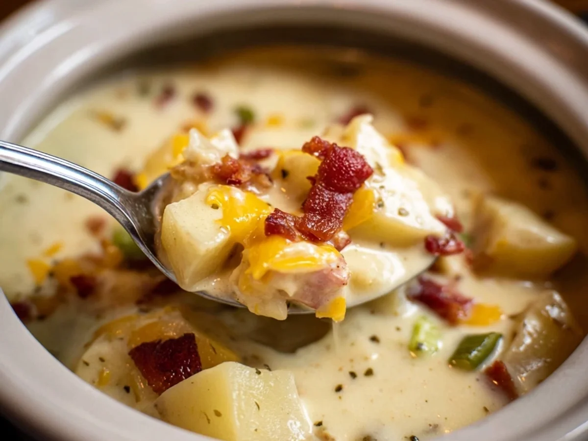 Easy Creamy Crockpot Potato Soup - Featured Image
