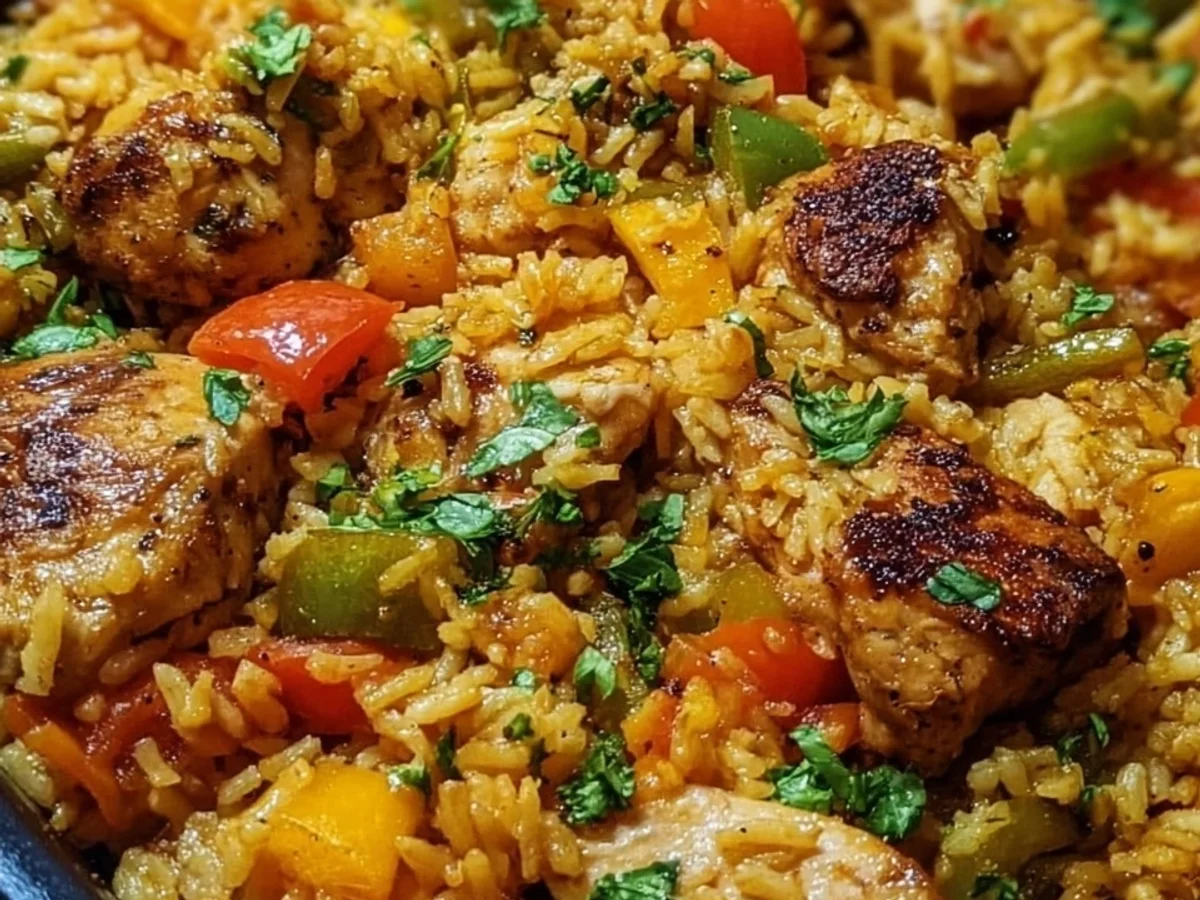 Easy One-Pan Caribbean Chicken & Rice Dinner - Featured Image
