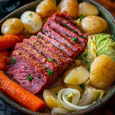 Easy Slow Cooker Corned Beef & Cabbage