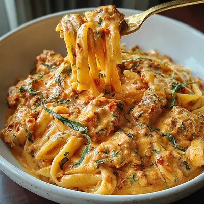 Fast Creamy Tomato Garlic Pasta Dinner
